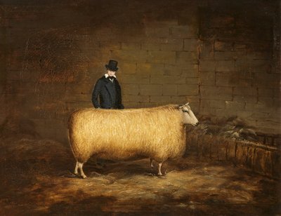 Een schaap en zijn eigenaar door Unbekannt Unbekannt